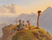 Cazadores descansando en la cima, escena en Salzkammergut - Gustav Reinhold — vista de la obra