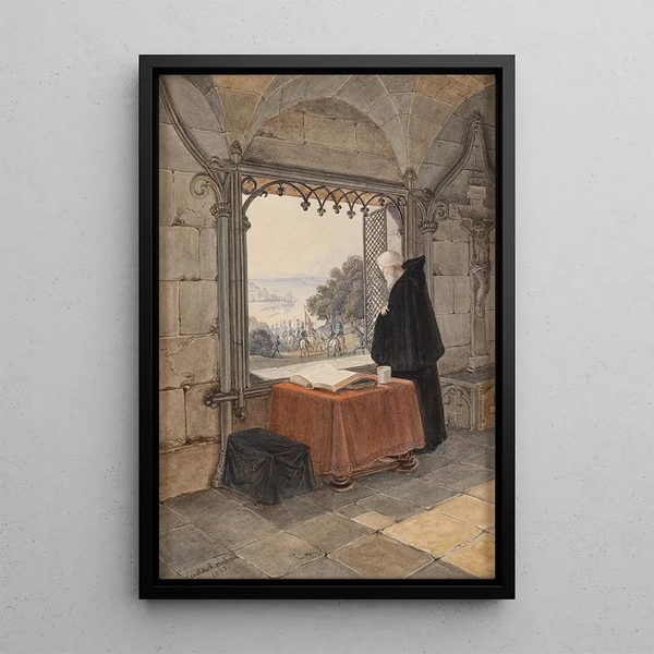 Crossed and monk - Gustav Reinhold — framed artwork on a wall