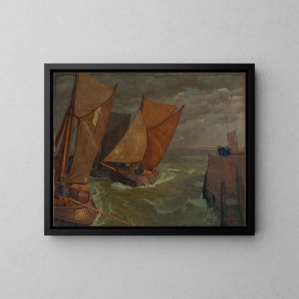 Entrada del puerto de Vlissingen - Gustav Schönleber — cuadro enmarcado en la pared