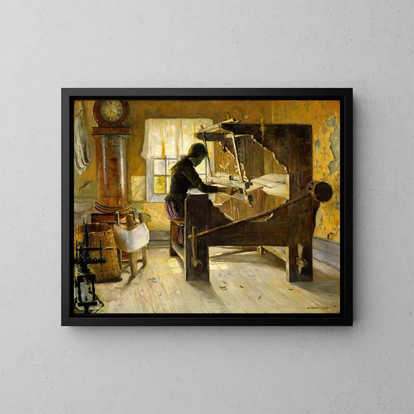 En el telar - Gustav Wentzel — cuadro enmarcado en la pared