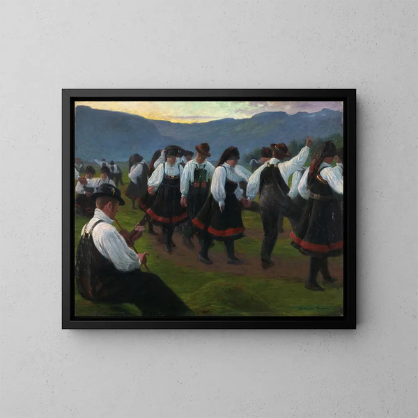 Danza en Setesdal - Gustav Wentzel — cuadro enmarcado en la pared