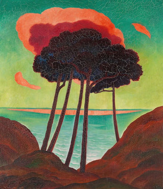 Gustav Wunderwald - Kiefern mit roter Wolke.webp