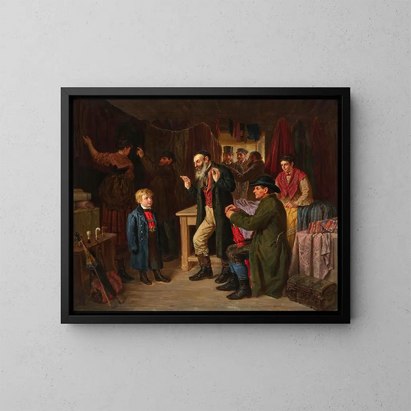 L'essayage du manteau - Gustav Zafaurek — cuadro enmarcado en la pared