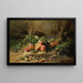 Pêches y cesta de uvas en un bosque - Gustave-Émile Couder — cuadro enmarcado en la pared