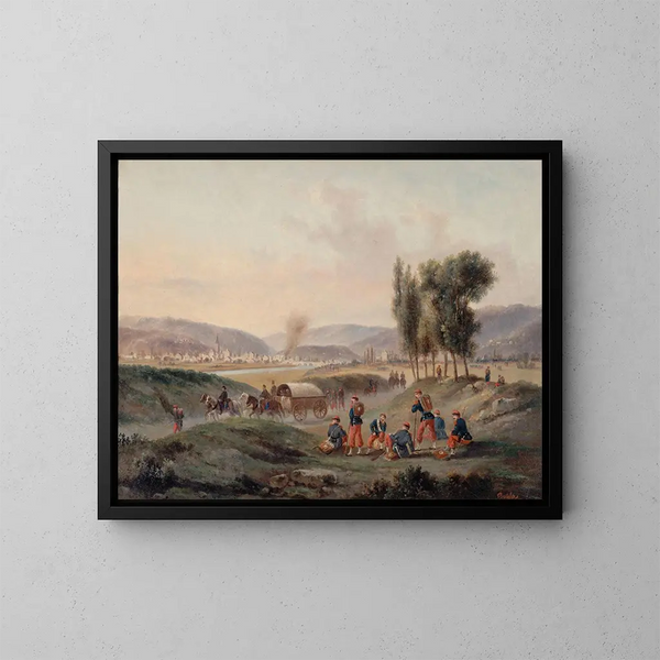 Sarrebruck después de la batalla el 5 de agosto de 1870 - Gustave Boulanger — cuadro enmarcado en la pared