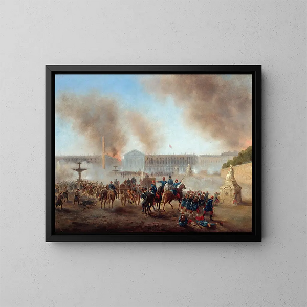 la Época de la Comuna, plaza de la Concordia - Gustave Boulanger — cuadro enmarcado en la pared