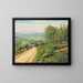 Pente avec chemin à travers le paysage estival vers la vallée - Gustave Cariot — framed artwork on a wall