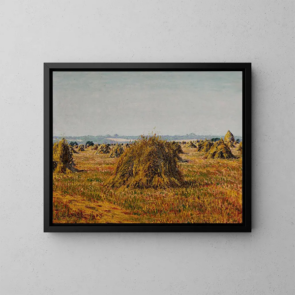 Wheat Sheaves Painting at Prigny - Gustave Cariot — framed artwork on a wall