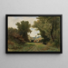 Paisaje con pastor y ganado - Gustave Castan — cuadro enmarcado en la pared