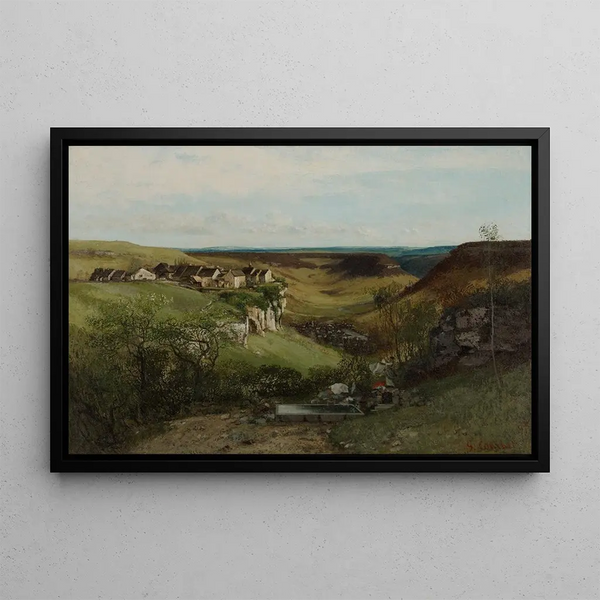 Castillo de Ornans - Gustave Courbet — cuadro enmarcado en la pared