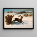 Ciervos corriendo en la nieve - Gustave Courbet — cuadro enmarcado en la pared