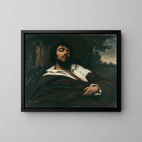 The Wounded - Gustave Courbet — framed artwork on a wall