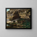 Rocky landscape with deer - Gustave Courbet — framed artwork on a wall