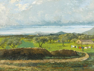 Paisaje con muro y huerto - Gustave Courbet — vista de la obra