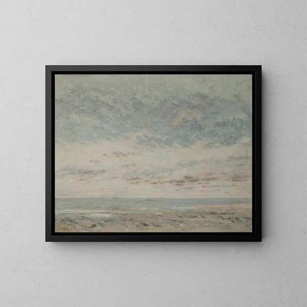 Bajo mar en Trouville - Gustave Courbet — cuadro enmarcado en la pared