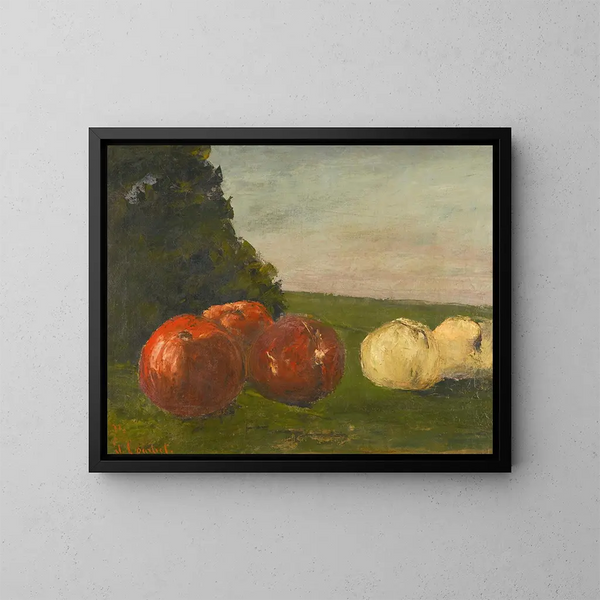Naturaleza muerta - Gustave Courbet — cuadro enmarcado en la pared