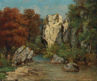 Gustave Courbet - Paysage Au Ruisseau Et Au Rocher.webp