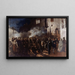 Bomberos en un incendio - Gustave Courbet — cuadro enmarcado en la pared