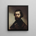 Retrato de Jules Valls - Gustave Courbet — cuadro enmarcado en la pared