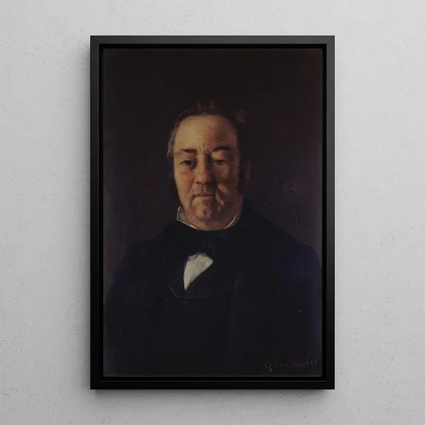 Retrato de Monsieur Corbinaud - Gustave Courbet — cuadro enmarcado en la pared