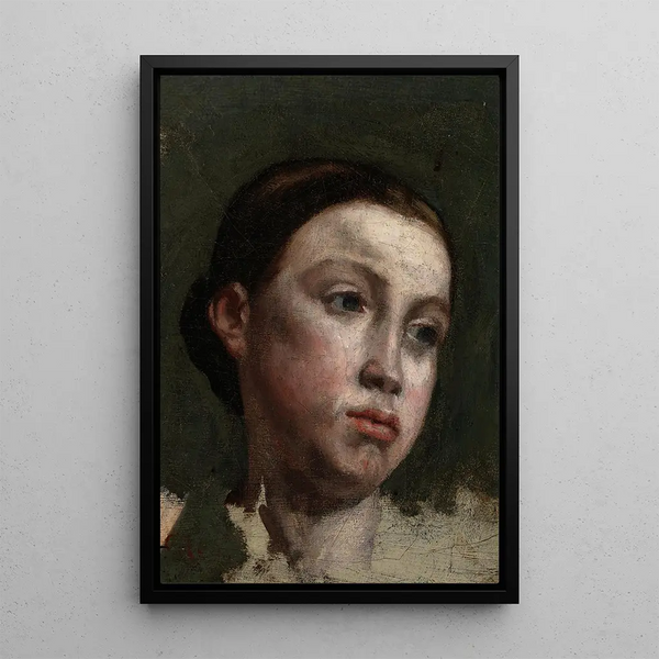 Retrato de una joven mujer - Gustave Courbet — cuadro enmarcado en la pared