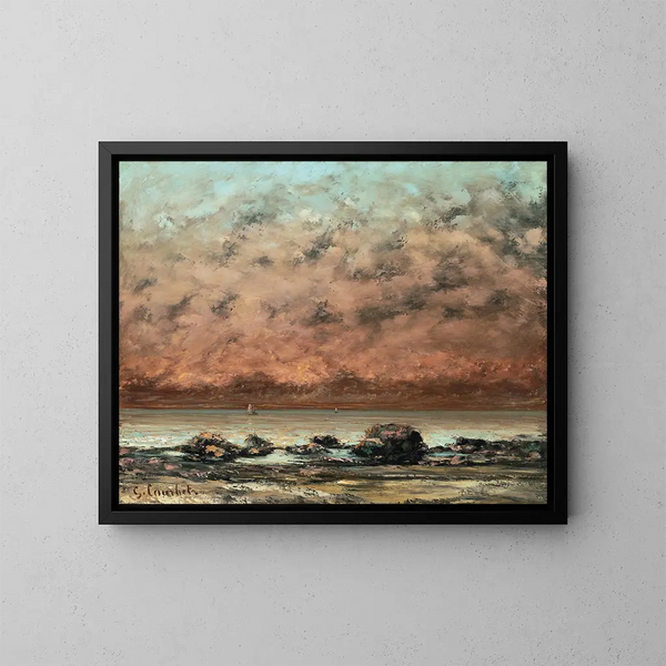Los rocher noirs à Trouville - Gustave Courbet — cuadro enmarcado en la pared