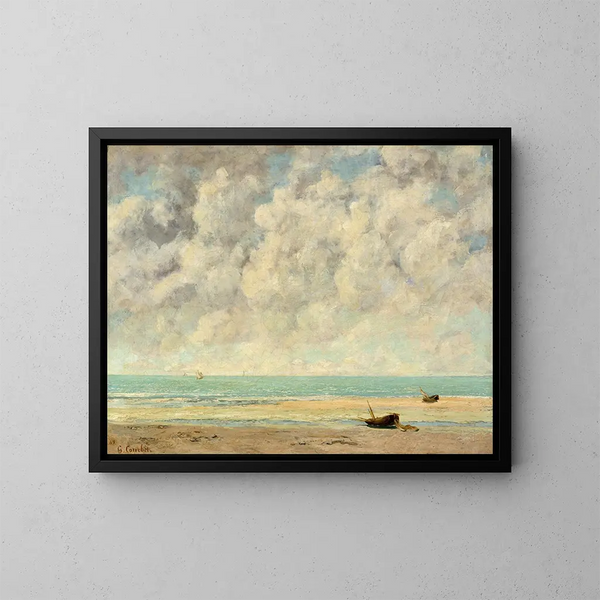 La Mer calme - Gustave Courbet — framed artwork on a wall