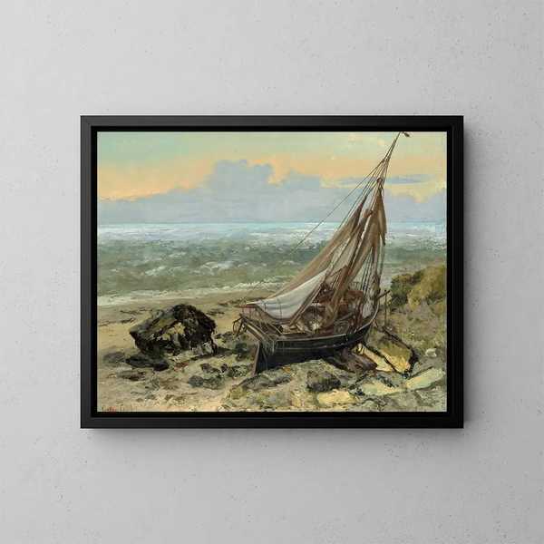 The fishing boat - Gustave Courbet — framed artwork on a wall