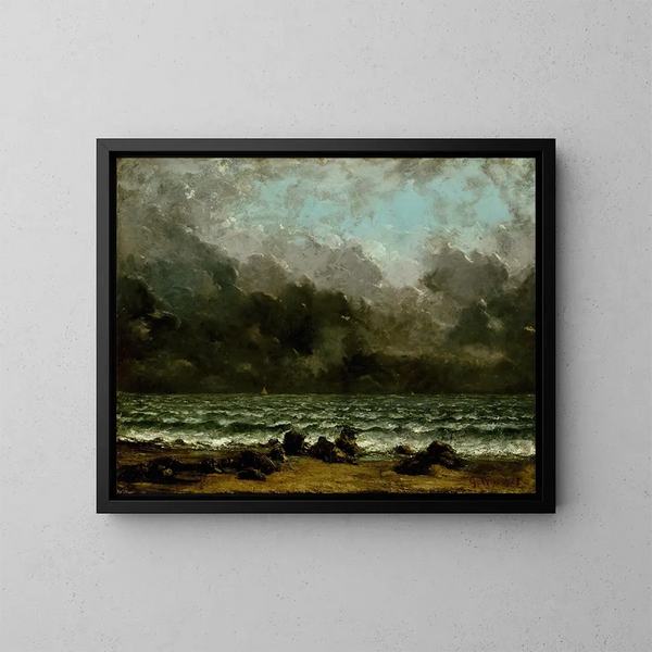 The Sea - Gustave Courbet — framed artwork on a wall