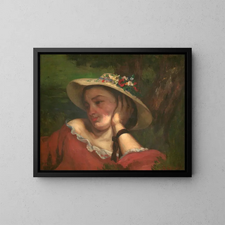 Gustave Courbet - Woman with Flowers on Her Hat.webp