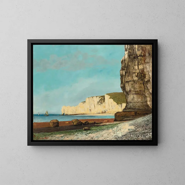 Las Acantilados de Étretat - Gustave Courbet — cuadro enmarcado en la pared