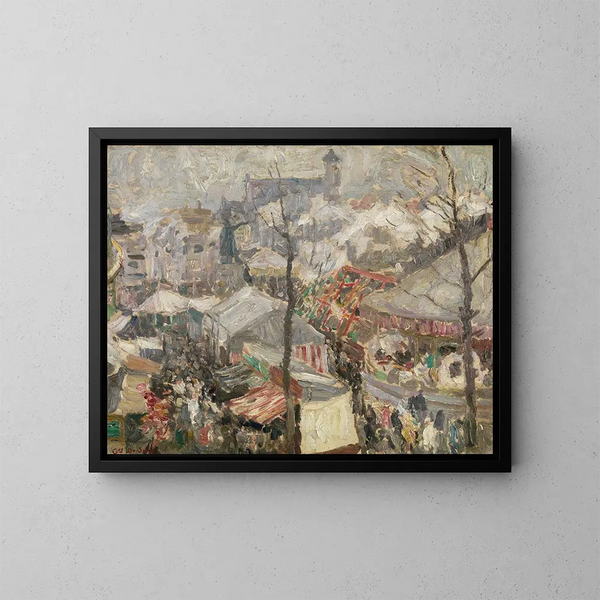 Fair at Vrijdagmarkt in Ghent - Gustave De Smet — framed artwork on a wall