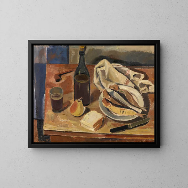 Still life with herring - Gustave De Smet — framed artwork on a wall