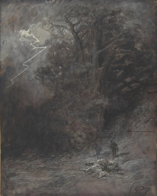 Gustave Dor - A Rider and a Dead Horse in a Landscape.webp