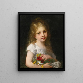 Gustave Doyen - A young girl holding a bouquet.webp