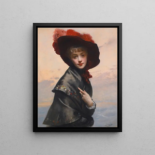 Gustave Jean Jacquet - Dame au chapeau.webp