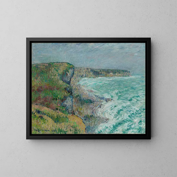 Acantilados de Yport en invierno - Gustave Loiseau — cuadro enmarcado en la pared