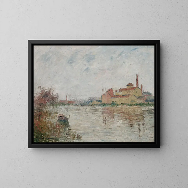 L'Usine au bord de la rivière - Gustave Loiseau — cuadro enmarcado en la pared