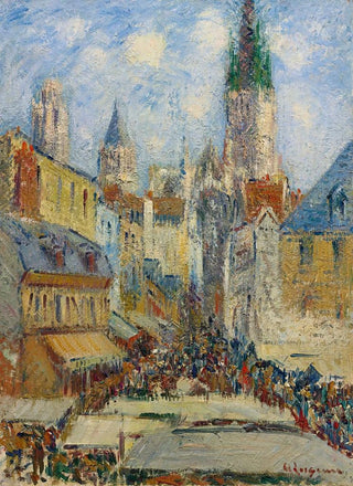 Gustave Loiseau - La Place De La Basse Vielle Tour Et Le March De La Place Rue De Lpicerie.webp