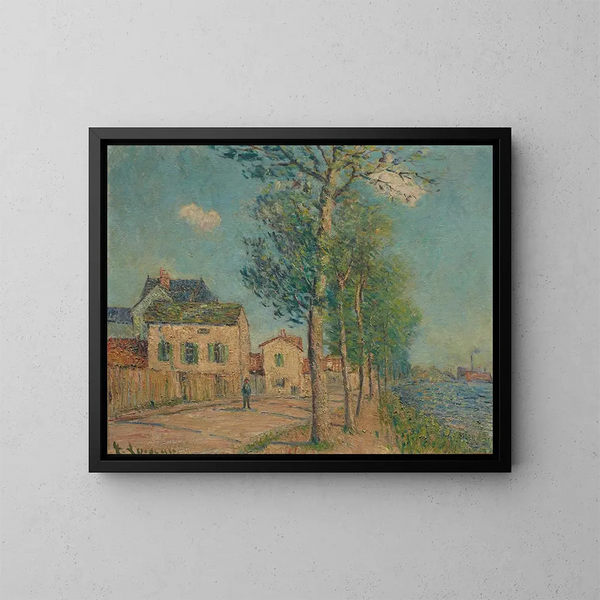 The Path by the Riverbank - Gustave Loiseau — framed artwork on a wall