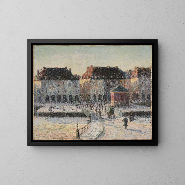 The Fish Market Bridge in Dieppe - Gustave Loiseau — framed artwork on a wall