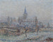 L'Église de Bennecourt, efecto de nieve - Gustave Loiseau — vista de la obra