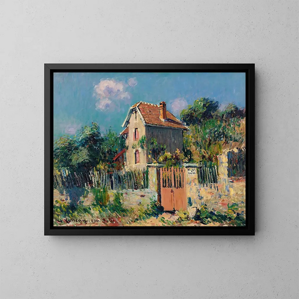 Maison La Grille Rose, environs de Pontoise - Gustave Loiseau — framed artwork on a wall