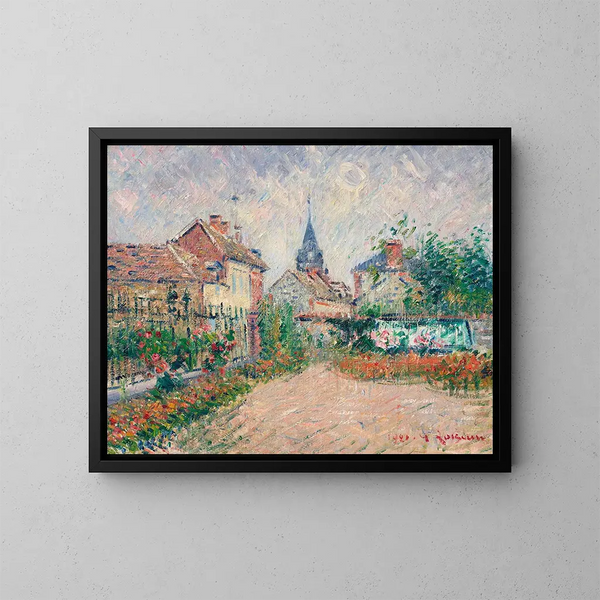 View of Saint-Cyr-du-Vaudreuil, Eure - Gustave Loiseau — framed artwork on a wall