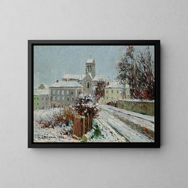 La nieve en Auvers-sur-Oise - Gustave Loiseau — cuadro enmarcado en la pared
