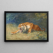 Tigre rugiendo - Gustave Surand — cuadro enmarcado en la pared