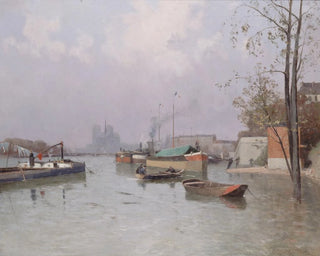 Gustavedouard Le Snchal de Kerdroret - Crue de la Seine aux abords du canal SaintMartin en novembre 1896.webp