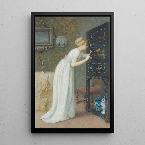 El gabinete lacado - Gustavus Arthur Bouvier — cuadro enmarcado en la pared