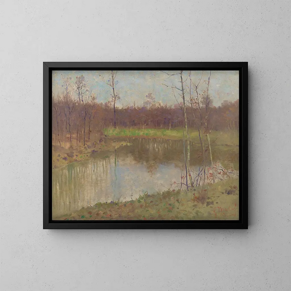 Landscape with a Fish Pond - Gustav Mahler — framed artwork on a wall