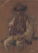 Retrato de un hombre de pie con traje folclórico - Gustav Mahler — vista de la obra